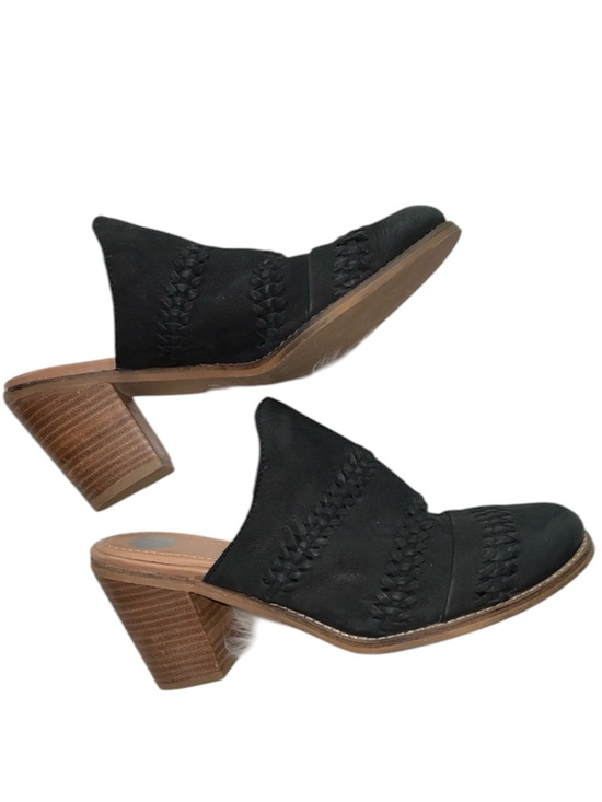 Journee Collection Shoes - Journee Leather Huntly Black Bootie slides W/ Blocked Heels Sz 9